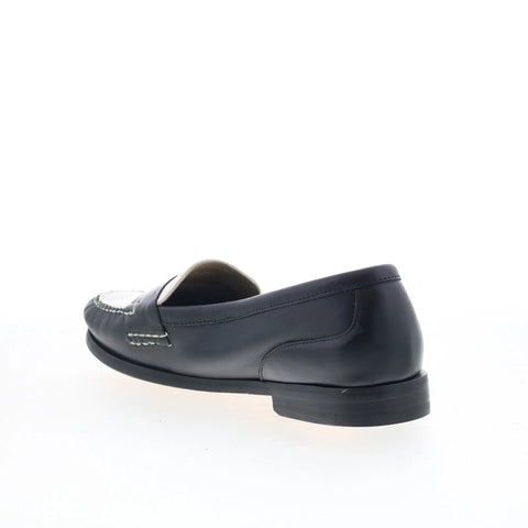 T.B. Phelps 274-72 Mens Black Wide Leather Loafers & Slip Ons Penny Shoes
