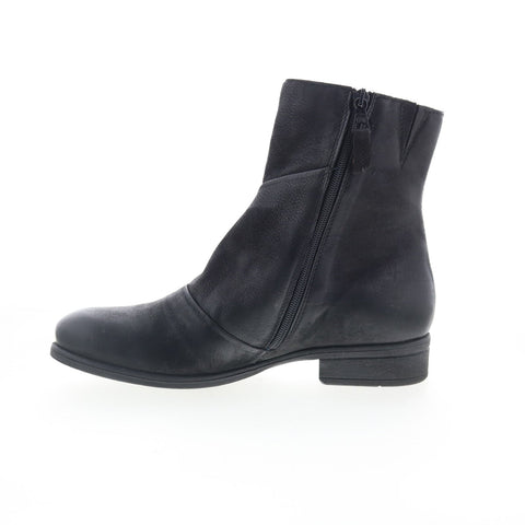 Miz Mooz Swell 275230-102-6002 Womens Black Leather Ankle & Booties Boots