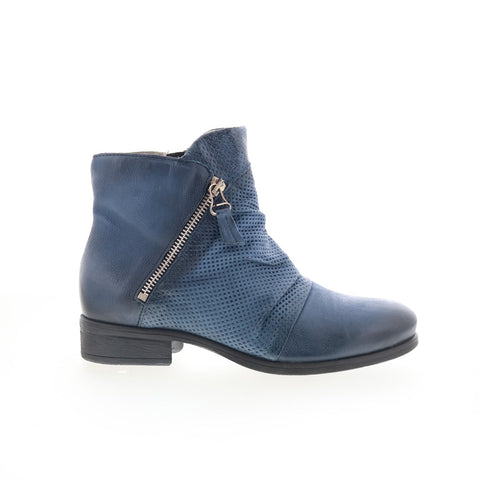 Miz Mooz Sancerre 275245-101-6455 Womens Blue Leather Ankle & Booties Boots
