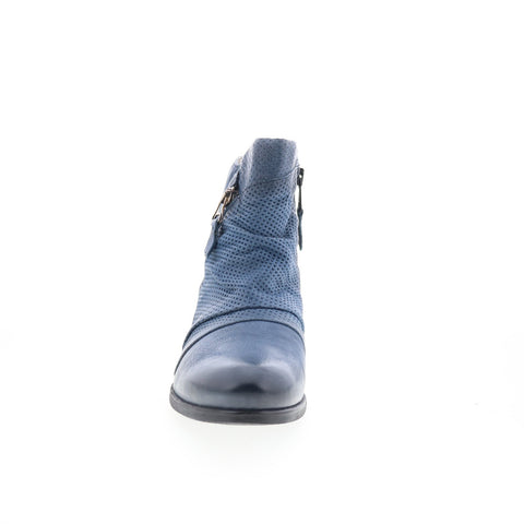 Miz Mooz Sancerre 275245-101-6455 Womens Blue Leather Ankle & Booties Boots