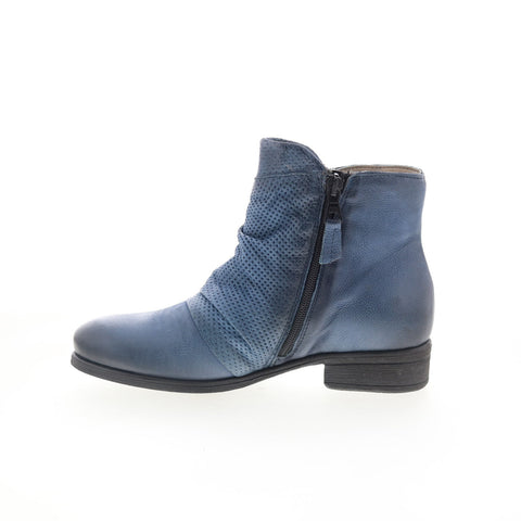 Miz Mooz Sancerre 275245-101-6455 Womens Blue Leather Ankle & Booties Boots
