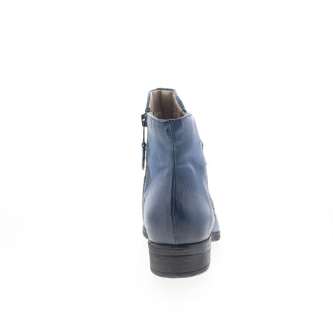 Miz Mooz Sancerre 275245-101-6455 Womens Blue Leather Ankle & Booties Boots