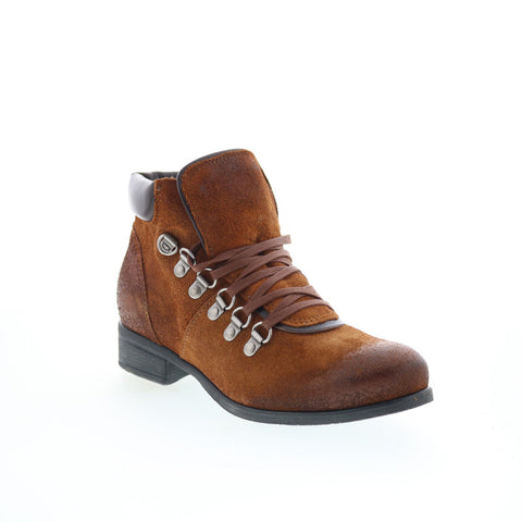 Miz Mooz Steffy Womens Brown Suede Lace Up Ankle & Booties Boots