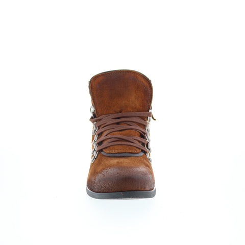 Miz Mooz Steffy Womens Brown Suede Lace Up Ankle & Booties Boots