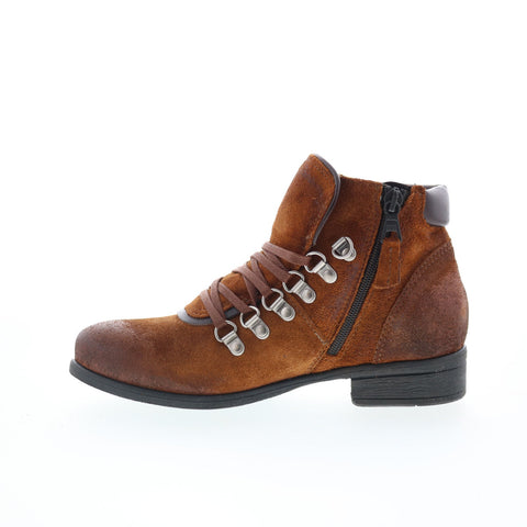 Miz Mooz Steffy Womens Brown Suede Lace Up Ankle & Booties Boots