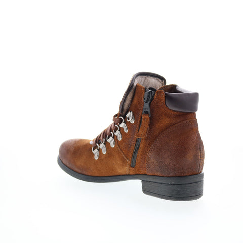 Miz Mooz Steffy Womens Brown Suede Lace Up Ankle & Booties Boots