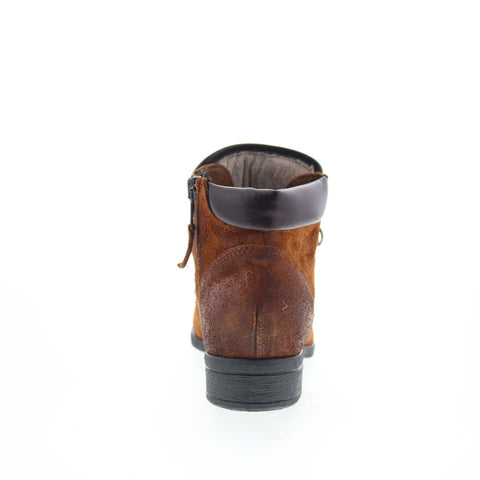 Miz Mooz Steffy Womens Brown Suede Lace Up Ankle & Booties Boots