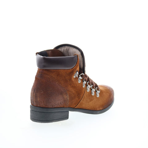 Miz Mooz Steffy Womens Brown Suede Lace Up Ankle & Booties Boots