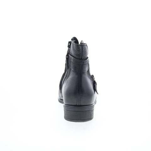 Miz Mooz Sunny-QVC Womens Black Leather Zipper Ankle & Booties Boots