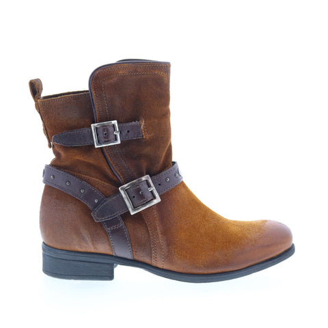Miz Mooz Sammie Womens Brown Leather Zipper Casual Dress Boots