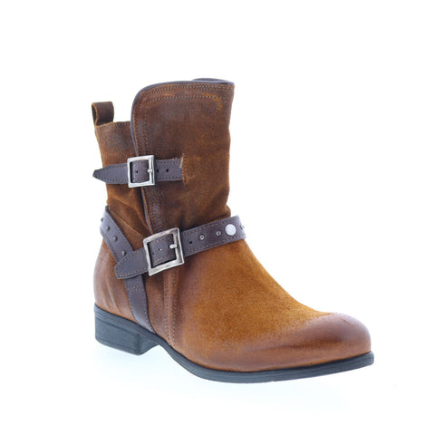 Miz Mooz Sammie Womens Brown Leather Zipper Casual Dress Boots