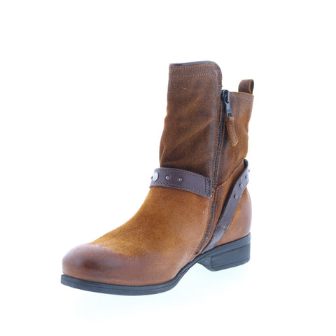 Miz Mooz Sammie Womens Brown Leather Zipper Casual Dress Boots