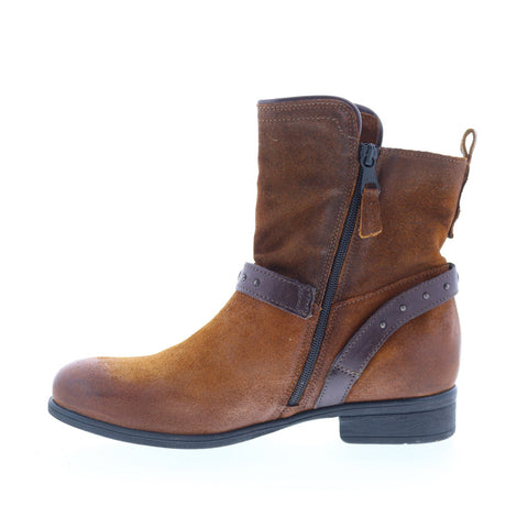 Miz Mooz Sammie Womens Brown Leather Zipper Casual Dress Boots