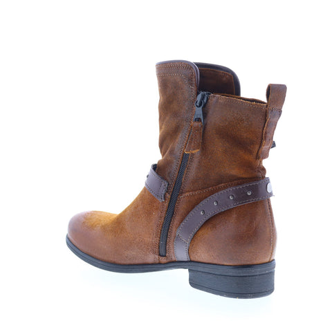 Miz Mooz Sammie Womens Brown Leather Zipper Casual Dress Boots