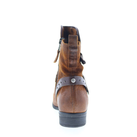 Miz Mooz Sammie Womens Brown Leather Zipper Casual Dress Boots