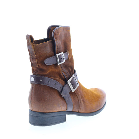 Miz Mooz Sammie Womens Brown Leather Zipper Casual Dress Boots