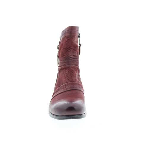 Miz Mooz Sandi Womens Burgundy Leather Zipper Casual Dress Boots