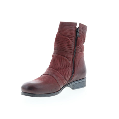 Miz Mooz Sandi Womens Burgundy Leather Zipper Casual Dress Boots