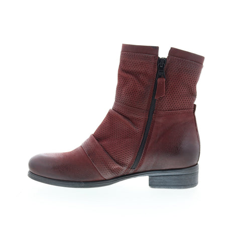 Miz Mooz Sandi Womens Burgundy Leather Zipper Casual Dress Boots