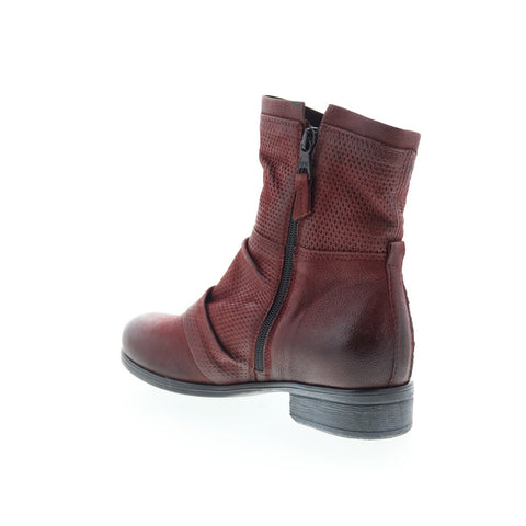 Miz Mooz Sandi Womens Burgundy Leather Zipper Casual Dress Boots