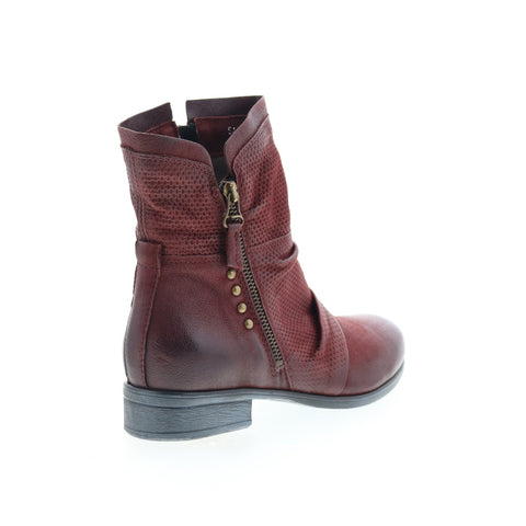 Miz Mooz Sandi Womens Burgundy Leather Zipper Casual Dress Boots