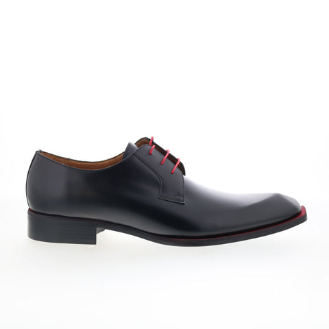 Mezlan Asymmetrical Patent 27537 Mens Black Leather Oxfords Plain Toe Shoes