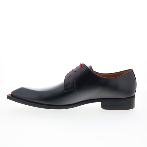 Mezlan Asymmetrical Patent 27537 Mens Black Leather Oxfords Plain Toe Shoes