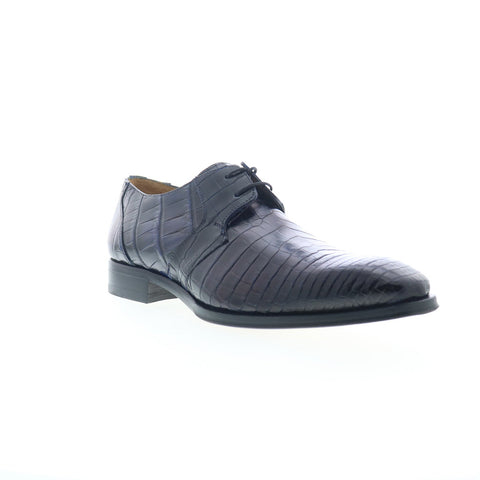 Mezlan Alligator Lace Up 27759 Mens Blue Oxfords & Lace Ups Plain Toe Shoes