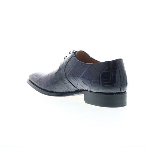 Mezlan Alligator Lace Up 27759 Mens Blue Oxfords & Lace Ups Plain Toe Shoes