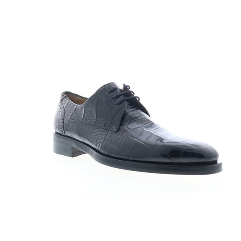 Mezlan Dandy Alligator Lace Up 27832 Mens Black Oxfords Plain Toe Shoes