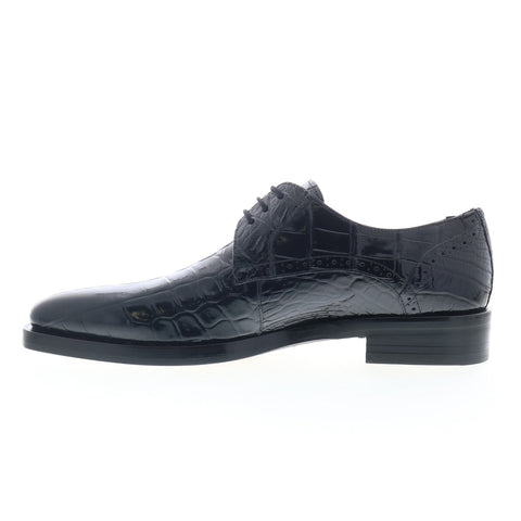 Mezlan Dandy Alligator Lace Up 27832 Mens Black Oxfords Plain Toe Shoes