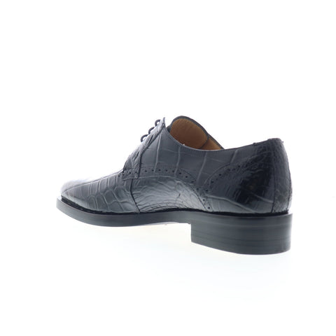 Mezlan Dandy Alligator Lace Up 27832 Mens Black Oxfords Plain Toe Shoes