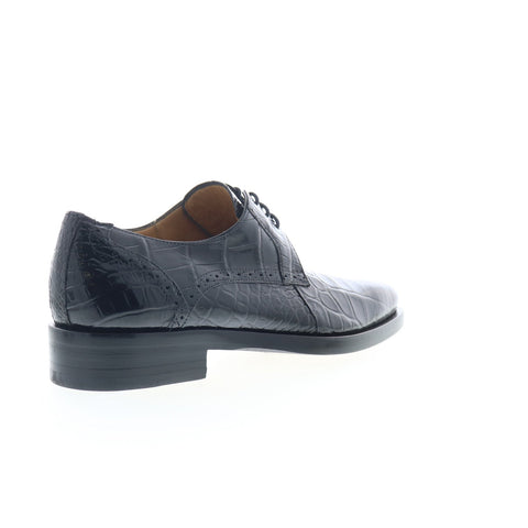 Mezlan Dandy Alligator Lace Up 27832 Mens Black Oxfords Plain Toe Shoes