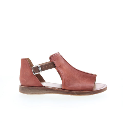 Miz Mooz Found 279047 Womens Brown Leather Wedges Sandals Shoes