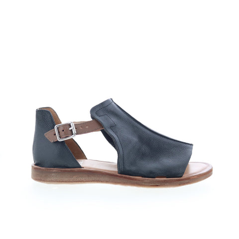 Miz Mooz Found 27904-102-0002 Womens Black Leather Wedges Sandals Shoes