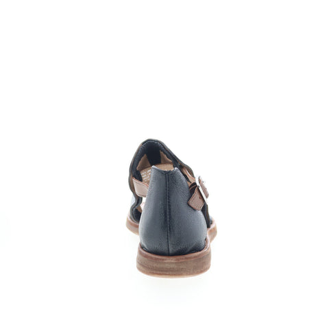 Miz Mooz Found 27904-102-0002 Womens Black Leather Wedges Sandals Shoes