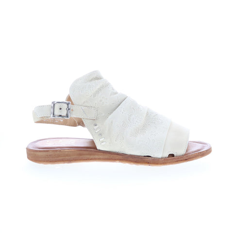 Miz Mooz Fermie 279061-201-6211 Womens White Leather Slingback Sandals Shoes