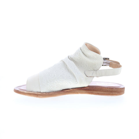 Miz Mooz Fermie 279061-201-6211 Womens White Leather Slingback Sandals Shoes