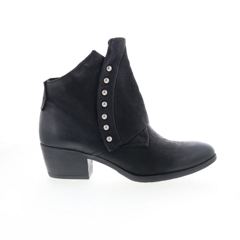 Miz Mooz Drama 284292-204-6002 Womens Black Leather Ankle & Booties Boots