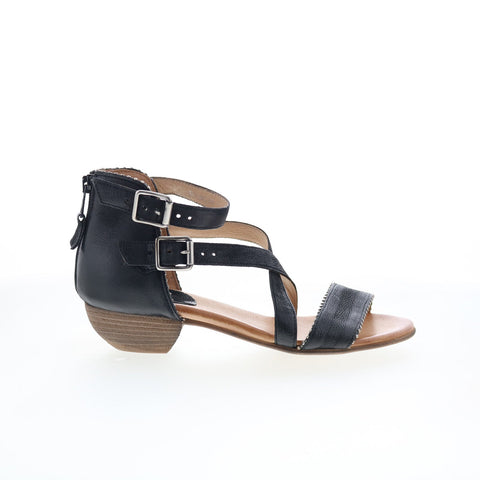 Miz Mooz Cosmo 286060-102-6002 Womens Black Leather Heeled Sandals Shoes