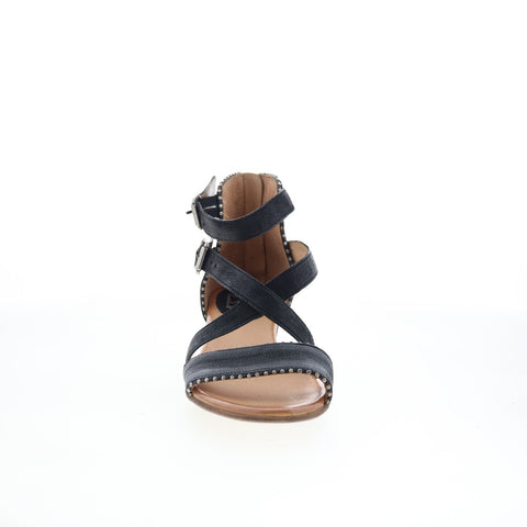 Miz Mooz Cosmo 286060-102-6002 Womens Black Leather Heeled Sandals Shoes