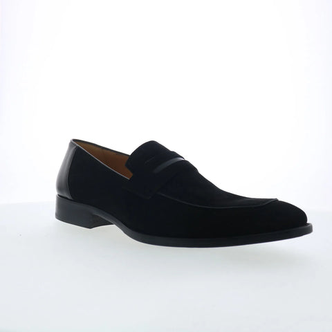 Mezlan 29000 Mens Black Suede Slip On Loafers & Slip Ons Penny Shoes
