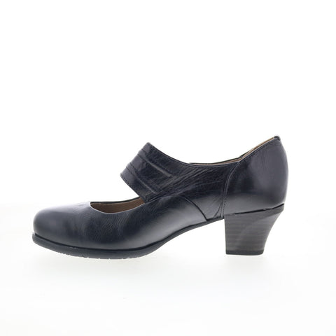 Miz Mooz Fiddle 292104-202-6002 Womens Black Leather Pumps Heels Shoes