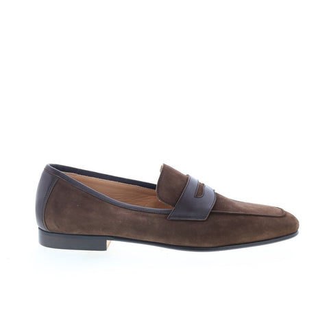 Zelli Italia Giacomo Suede Mocca Strap Mens Brown Loafers Penny Shoes