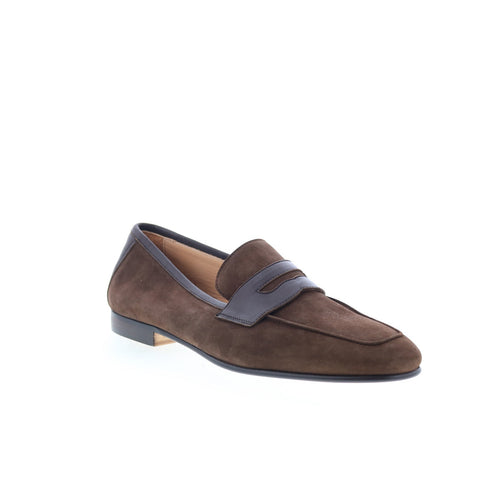Zelli Italia Giacomo Suede Mocca Strap Mens Brown Loafers Penny Shoes