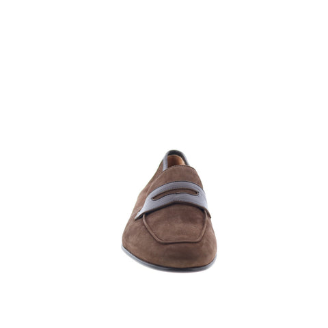 Zelli Italia Giacomo Suede Mocca Strap Mens Brown Loafers Penny Shoes