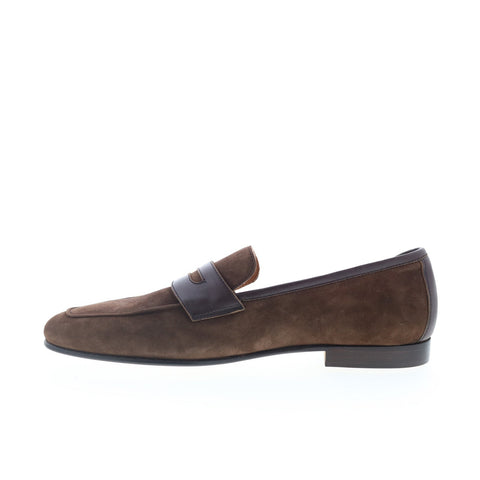 Zelli Italia Giacomo Suede Mocca Strap Mens Brown Loafers Penny Shoes
