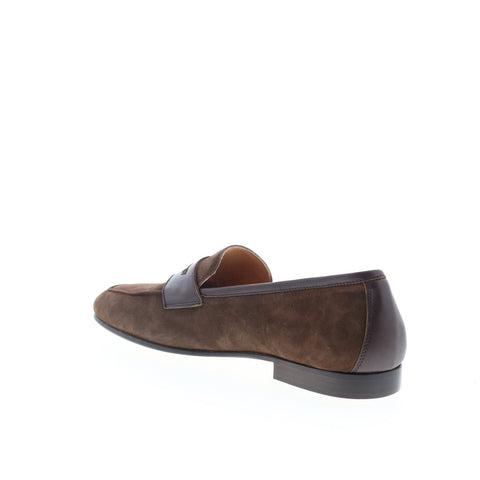 Zelli Italia Giacomo Suede Mocca Strap Mens Brown Loafers Penny Shoes