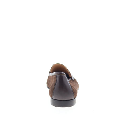 Zelli Italia Giacomo Suede Mocca Strap Mens Brown Loafers Penny Shoes