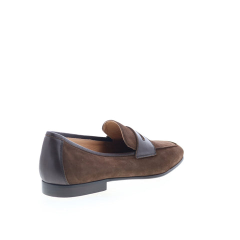 Zelli Italia Giacomo Suede Mocca Strap Mens Brown Loafers Penny Shoes